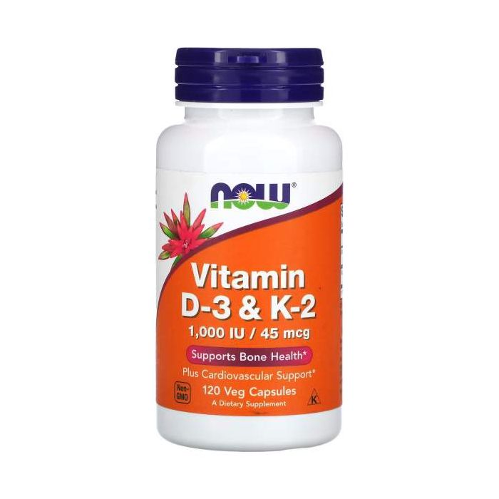 NOW Foods Vitamine D3 & K2 (1000 IU / 45 mcg). 733739003690 