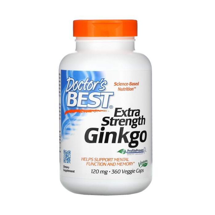 Extra Strength Ginkgo, 120 mg, 360 Veggie Caps | Doctors Best. 753950002739