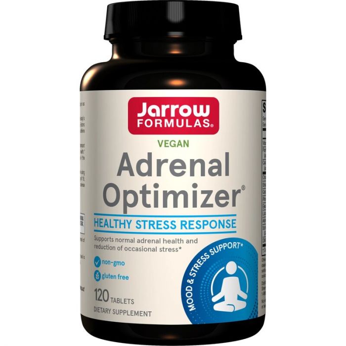Jarrow Formulas Adrenal Optimizer combineert belangrijke voedingsstoffen en nutraceuticals die de gezondheid van de bijnieren ondersteunen. Vitamine C, DMAE en pantotheenzuur dragen bij aan de synthese en afgifte van bijnierhormonen. Adrenal Optimizer wer