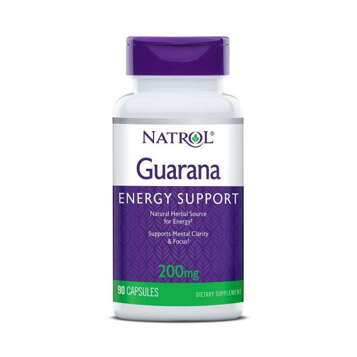 Natrol® Guarana is een geconcentreerd extract van de zaden van de Guarana klimplant. Guarana is een natuurlijke plantaardige bron van cafeïne, traditioneel gebruikt om het energieniveau te verhogen. Het ondersteunt ook mentale helderheid en focus.