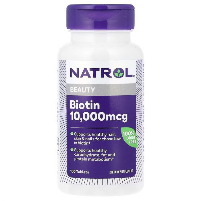 Natrol, Biotin 10000 Mcg, 100 Tablets. 047469053963