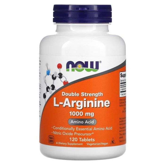 L-Arginine 1000mg, 120 tabletten van NOW Foods. 733739000354