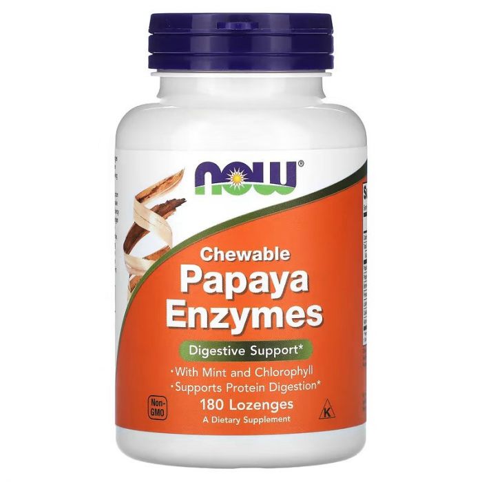 NOW Foods Papaya Enzyme zuigtabletten. 733739029706
