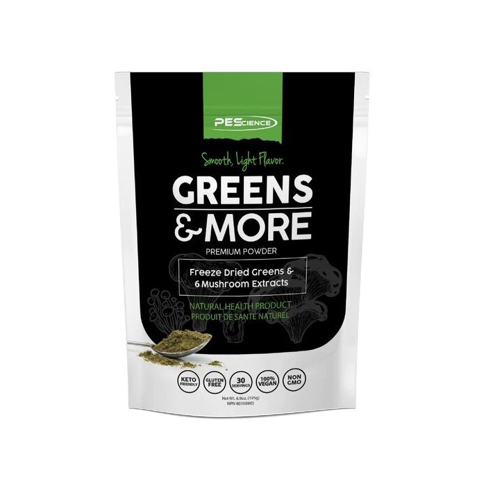 PEScience Greens & Superfoods Powder, Original Flavor, 30 Servings, Natural Chlorophyll with Turkey Tail Mushroom & Fruit Extracts Blend