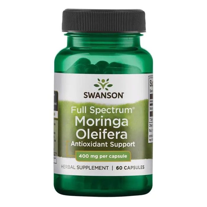 Moringa Oleifera 400 mg van Swanson, 60 capsules. Tot nu toe hebben onderzoeken aangetoond dat Moringa oleifera kan leiden tot een bescheiden verlaging van de bloedsuikerspiegel en het cholesterolgehalte. Het kan ook antioxiderende en ontstekingsremmende 