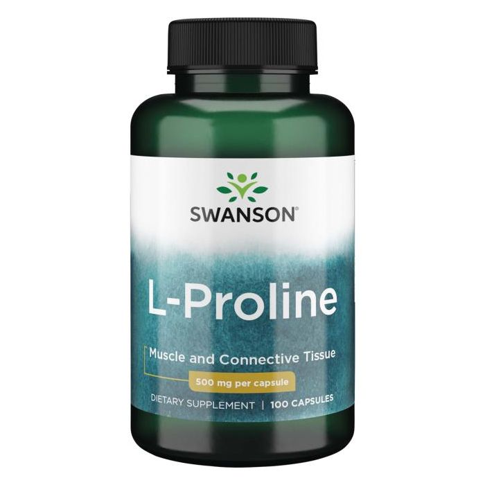 Swanson L-Proline 500mg, 100 capsules. Een geweldige bron van het aminozuur proline, essentieel voor je weefsels. Ondersteunt het bindweefsel.