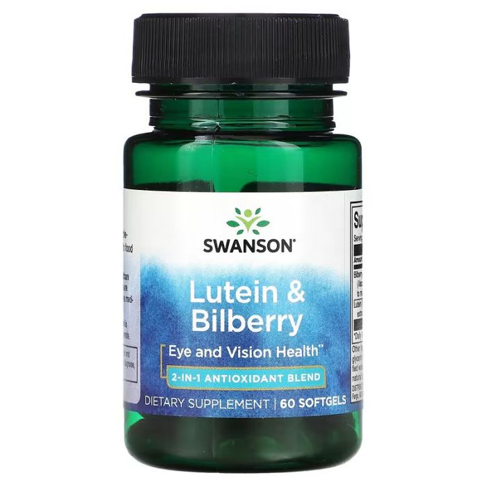 Swanson, Lutein & Bilberry, 60 Softgels. 087614029894
