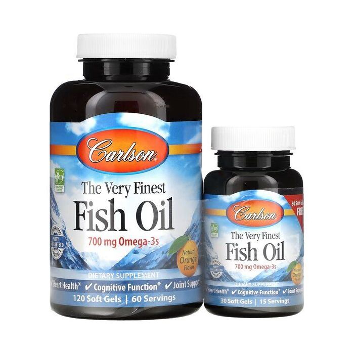 Carlson Labs, The Very Finest Fish Oil, Natural Orange, 350 mg, 120 + 30 Free Soft Gels