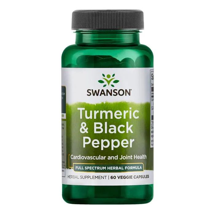 Swanson Turmeric Black Pepper, 60 veggie capsules. 087614116136