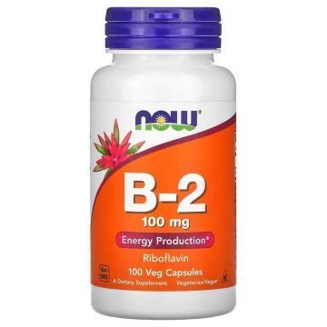 NOW Foods Vitamine B2 100 mg (100 capsules). 733739004475