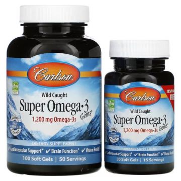 Carlson - Super Omega-3 Gems, 1200 mg. 088395015243