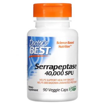 Doctor's Best Serrapeptase, 40000 SPU, 90 Veggie Caps. 753950001497