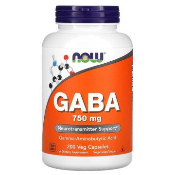 NOW GABA 750 mg Veg Capsules. 733739001290