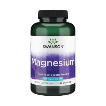 Swanson Magnesiumoxide 200 mg 250 Capsules. 087614011967