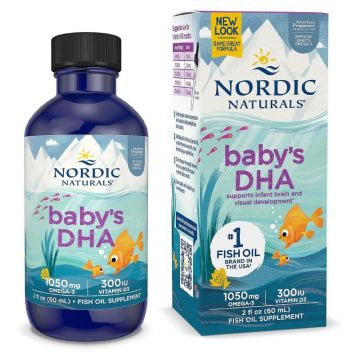 Nordic Naturals Baby's DHA Omega 3 met Vitamine D3 1.050mg 2 fl oz. 768990891021