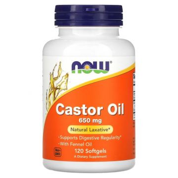 Castor Oil 650 mg Softgels, castorolie capsules, 733739017239