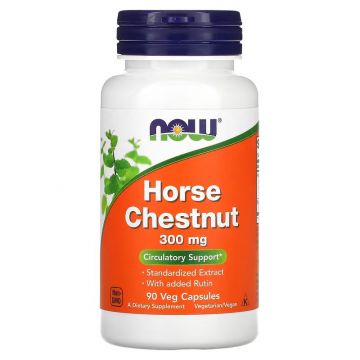 Now Foods Horse Chestnut Extract 300mg 90 Capsules. Paardenkastanje extract. 733739047137