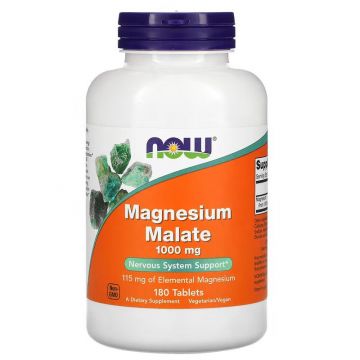 NOW Foods Magnesium malaat 1000 mg (180 tabletten), 733739013002