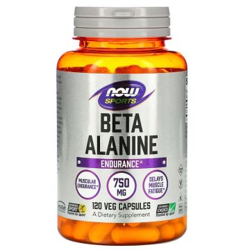 Beta-Alanine 750 mg Veg Capsules, 733739020086, NOW