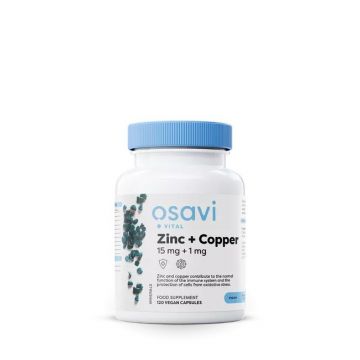 Zink 15 mg & koper 1 mg van Osavi, 120 vegan capsules