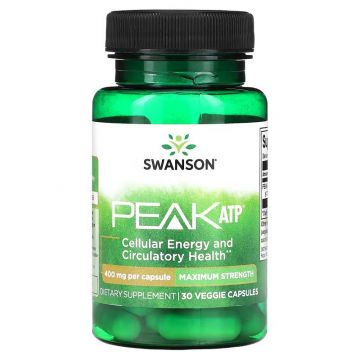 Swanson, Peak ATP, Maximum Strength, 400 mg, 30 Veggie Capsules