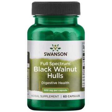 Swanson Black Walnut Hulls 500 mg 60 Capsules. 087614113623