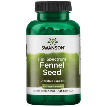 Full Spectrum Fennel Seed. De venkel capsules van Swanson absorberen gassen.