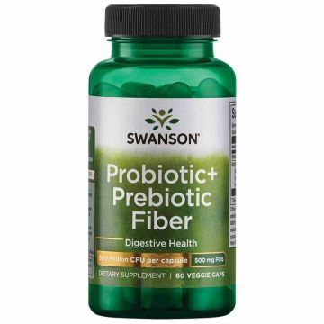 Swanson Probiotic+ Prebiotic Fiber 500 mg. 087614190389