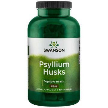 Swanson Psyllium Husks 610 mg 300 Capsules. 087614110776