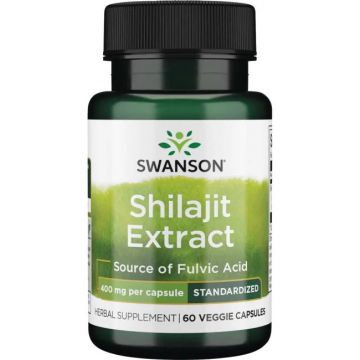 Swanson Shilajit Extract 400 mg, 60 Veggie Capsules. 087614142050