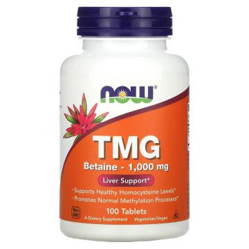 NOW Foods TMG (Trimethylglycine) 1000 mg (100 tabletten), 733739004949