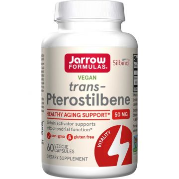 Jarrow Formulas, Trans-Pterostilbene, 50mg, 60 Veg. Caps. 790011200406