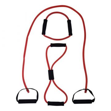 Tunturi Tubing met Handvatten - Resistance tube - Zwaar - Rood