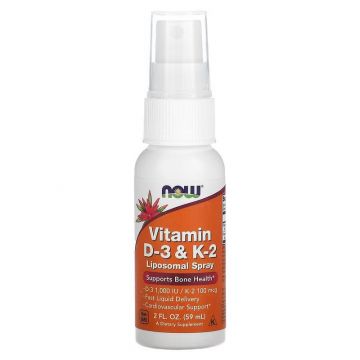 Vitamin D-3 & K-2 Liposomal Spray, NOW Foods