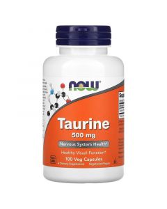 NOW Foods Taurine 500 mg (100 capsules). 733739001405